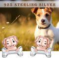 wholesale 925 Sterling Silver Bone Shaped Puppy Stud Earrings-0-5