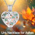wholesale 925 Sterling Silver Green Crystal Heart Keepsake Cremation Pendant Necklace with Funnel and Screwdriver Set - Memorial Jewelry for Women & Men-0-2