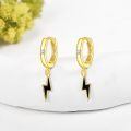 wholesale 14K Gold Lightning Bolt Dangle Hoop Earrings for Women-0-1