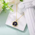 wholesale 14k Gold Plated Blue Sandstone Zodiac Necklace 12 Constellation Pendant for Women-0-13