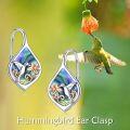 wholesale 925 Sterling Silver Hummingbird & Flower Drop Earrings for Women Girls Gifts-0-4