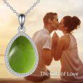 wholesale 925 Sterling Silver Teardrop Pendant Necklace with Opal Stone for Women s-0-20