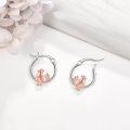 wholesale 925 Sterling Silver Rose Gold Plated Hen Charm Hoop Earrings for Women Girls Mothers Day Gift-0-2