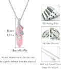 wholesale 925 Sterling Silver Pink Rose Quartz Amethyst Butterfly Pendant Necklace-0-5