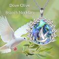 wholesale 925 Sterling Silver Abalone Shell Virgin Mary Dove Pendant Necklace-0-4