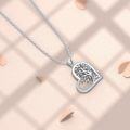 wholesale 925 Sterling Silver Heart-Shaped Tree of Life Pendant with Cubic Zirconia Elements - Family  for Women-0-2