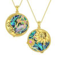 TOUPOP Sterling Silver Moon Star Necklace Sagittarius Zodiac Pendant with Cubic Zirconia-undefined