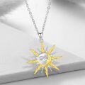 wholesale 925 Sterling Silver Sun and Moon Face Pendant Necklaces for Couples BFF Women & Men-0-1