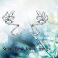 wholesale 925 Sterling Silver Leaf Wrap Stud Earrings - Climbing Ear Jackets for Women and Girls-0-4