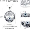 wholesale 925 Sterling Silver Evil Eye Moon Tree of Life Pendant Necklace Celtic s for Women-0-3