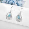 wholesale 925 Sterling Silver Teardrop Turquoise Bird Drop Earrings for Women-0-1
