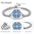wholesale 925 Sterling Silver Compass Bracelet Wholesale With Blue Inlay And Charm Tools-0-3