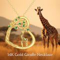 wholesale 14K Gold Giraffe Tree of Life Pendant Necklace 14K Gold Chain Mothers Day Gifts for Her-0-1