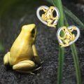 wholesale 925 Sterling Silver Frog Heart Stud Earrings Two Tone Gold Plated-0-5