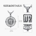 wholesale Sterling Silver Stone Zodiac Necklace 12 Constellation Horoscope Pendant-0-6