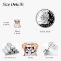 wholesale 925 Sterling Silver Rose Gold Plated Puppy Dog Stud Earrings for Women - Pet Lover Gift Ideas-0-2