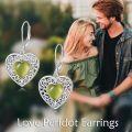 wholesale Sterling Silver Onyx Peridot Pink Moss Agate Turquoise Lapis Lazuli Heart Earrings-0-5