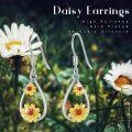 wholesale 925 Sterling Silver Sunflower Teardrop Dangle Earrings for Women - Christmas Gifts-0-4