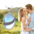 wholesale 925 Sterling Silver Blue Moonstone Pendant Necklace With Intricate Celtic Design-0-5