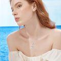 wholesale 925 Sterling Silver Heart Angel Wing Pendant & Chain Jewelry Set for Women Gifts-0-2