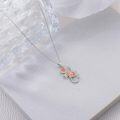 wholesale 925 Sterling Silver Rose Gold Plated Floral Infinity Necklace for Women-0-3