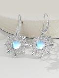wholesale TOUPOP Christmas Snowflake Earrings Sterling Silver Moonstone Earrings For Women Jewelry Snowflake Dangle Drop Earring For Girlfriend Holiday Christmas Birthday Mothers Jewelry Gifts -0-2