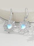 TOUPOP Sterling Silver Moonstone Christmas Snowflake Dangle Earrings-0-2
