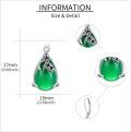 wholesale Sterling Silver Simulated Green Emerald Teardrop Earrings – Hypoallergenic, Elegant Gift for Women-0-4