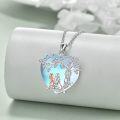 wholesale 925 Sterling Silver Tree of Life Mother Daughter Necklace with Blue Stone and Heart Pendant for Mom Gifts-0-2