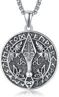 wholesale 925 Sterling Silver Gothic Witch's Knot Pendant with Triple Moon and Hexagram Elements - 36 Chain-0-0