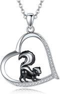 wholesale 925 Sterling Silver Heart-Shaped Squirrel Pendant Necklace for Women and Girls-0-0