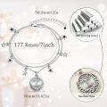 wholesale 925 Sterling Silver Heart-Shaped Tree of Life with Stars Charm Bracelet for Women-0-11