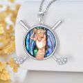 wholesale 925 Sterling Silver Mermaid Wheel Abalone Shell Pendant Necklace for Women-0-1