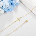 wholesale 14K Gold Sideways Cross Charm Bracelet with Diamond Accent for Women - Religious-0-4