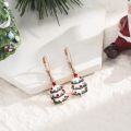 wholesale 925 Sterling Silver Christmas Tree Dangle Earrings with Red Stars and Green Leaves for Women-0-3
