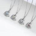 wholesale 925 Sterling Silver Celtic Moon Trinity Knot Pendant Birthstone Necklace-0-2