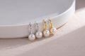 wholesale 925 Sterling Silver Gold Plated Freshwater Cultured Pearl Leverback Earrings for Women -0-1