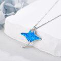wholesale 925 Sterling Silver Blue Opal Stingray Pendant Necklace for Women Girls -0-2