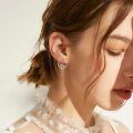 wholesale 925 Sterling Silver Mushroom Studs Hoop Earrings for Women Girls Forest Nature  Idea 48x36mm-0-1