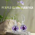 wholesale Sterling Silver Peridot Moonstone Purple Crystal Dangle Earrings-0-16