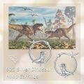 wholesale 925 Sterling Silver Dinosaur Hoop Earrings - Cute Animal  for Women and Girls-0-5