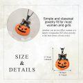 wholesale 925 Sterling Silver Black Cat on Pumpkin Halloween Charm Necklace Gift-0-4