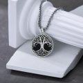 wholesale 925 Sterling Silver & Onyx Tree of Life Pendant with 24  - Unique  for Women and Men-0-3