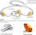 wholesale 925 Sterling Silver Sunflower Bracelet for Women Girlfriend with Box-0-1