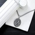 wholesale 925 Sterling Silver Protect This Athlete Runner Oval Medal Pendant Necklace With Box Chain-0-2