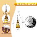 wholesale 925 Sterling Silver Spiral Wire-wrapped Dangle Earrings With Citrine Gemstones-0-2