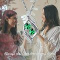 TOUPOP Sterling Silver Emerald Infinity Necklace For Sister-0-3