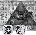 wholesale 925 Sterling Silver Black Agate Eye of Horus Stud Earrings for Men-0-3