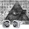 wholesale 925 Sterling Silver Black Agate Eye of Horus Stud Earrings for Men-0-3