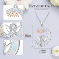 wholesale 925 Sterling Silver Fairy Moon Pendant Necklace with Opal Stone and 444 Number Charm - Christmas Gift for Women & Girls-0-4
